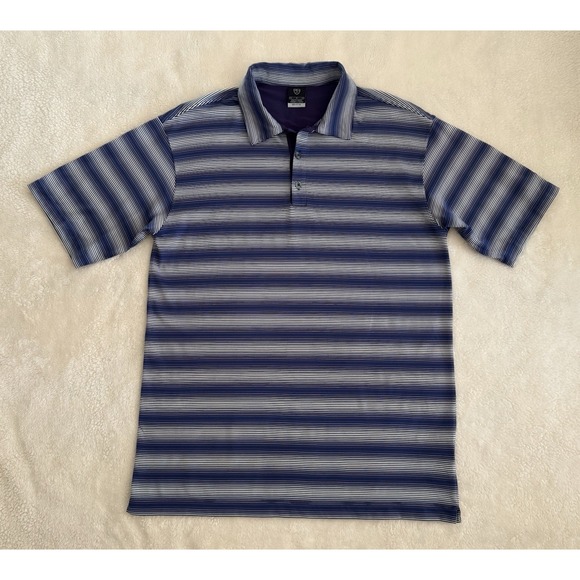 Nike Other - NIKE Dri-Fit UV‎ Protection Men's M Short Sleeve Golf Polo Purple White Stripes